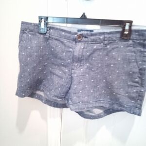 Old Navy Size 10 Women's Chambray Denim Polka Dot Shorts